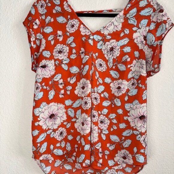 Halogen Tops - HALOGEN Nordstrom sleek‎ orange floral dress top Halogen